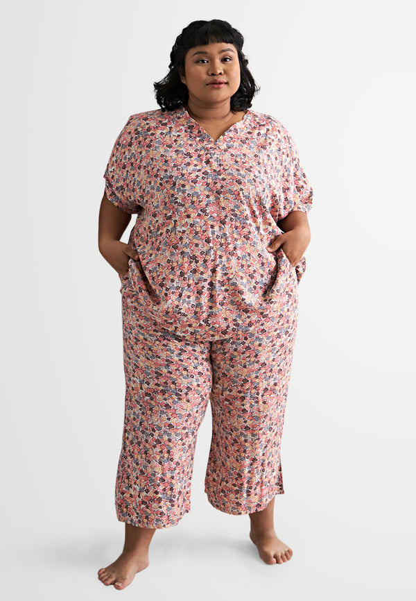 Colby Cotton Rayon Sleepwear Cropped Printed Set