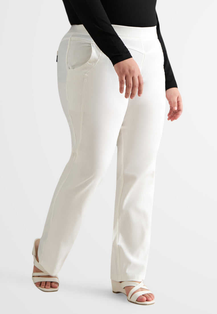 Gracie FLEXI Straight Cut Pants - White