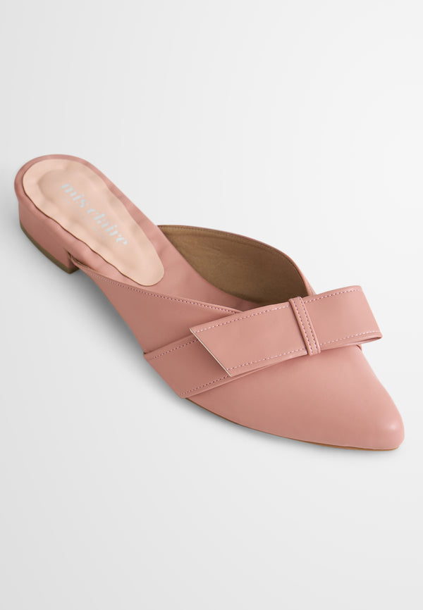 Lauren Backless Ribbon Pointed Flats