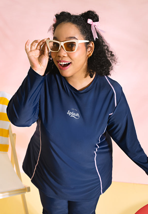 Marina Raglan Sleeves Sporty Swim Top