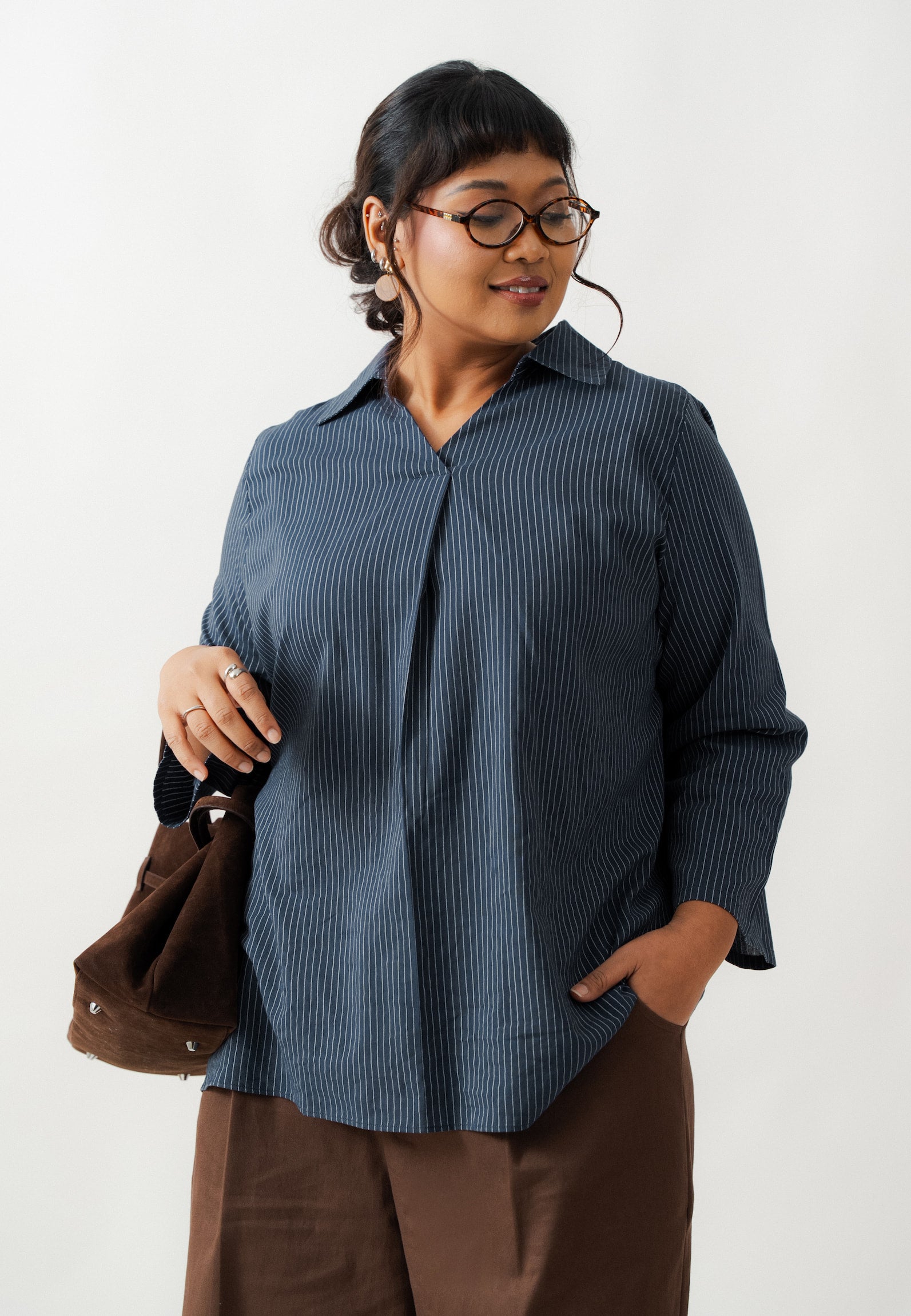 【新品未使用】pp* closet COUNTRY BASIC BLOUSE Mitzy Open Collar Woven Blouse – Mis Claire