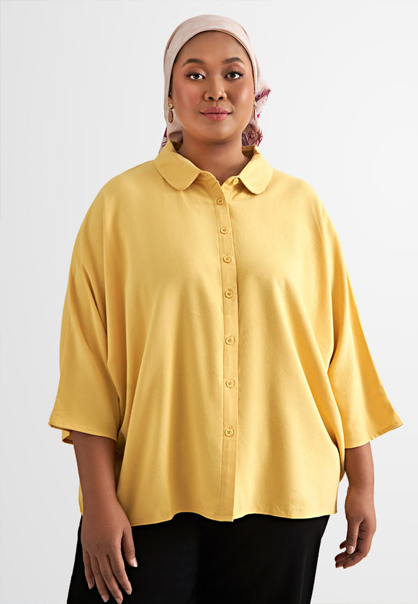 Natasia Linen Batwing 3/4 Sleeve Shirt