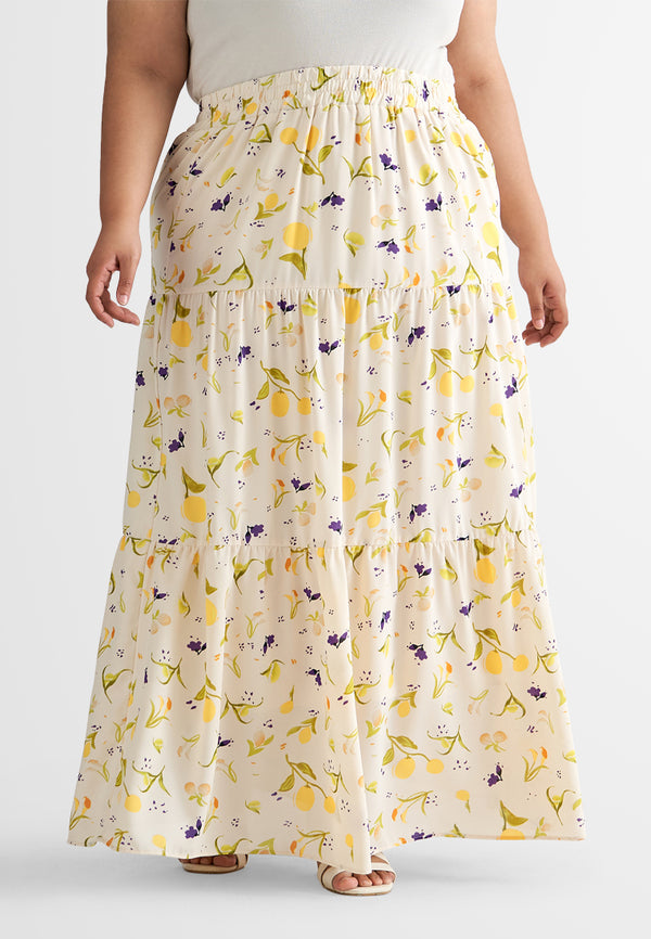 Tara Floral Prints Tiered Skirt