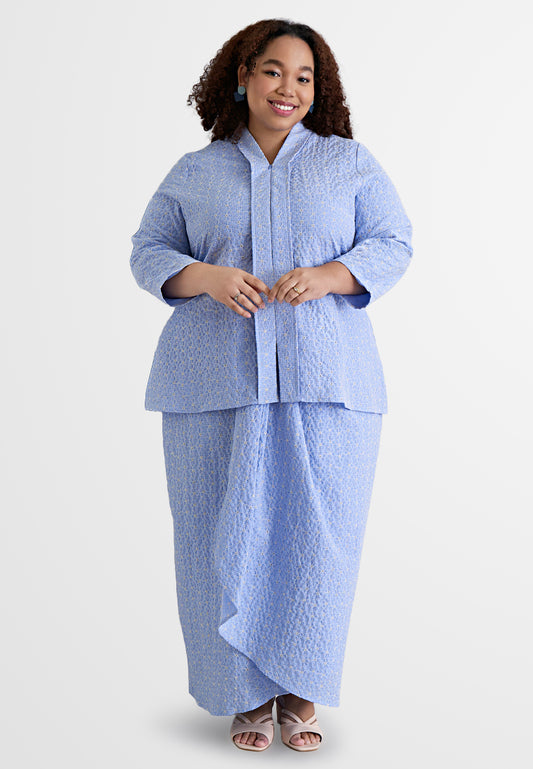 Adila Instant Pario Texture Embroidery Kebaya Set