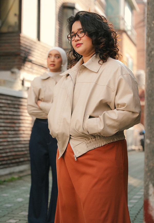 Alma Cropped Faux Leather Jacket