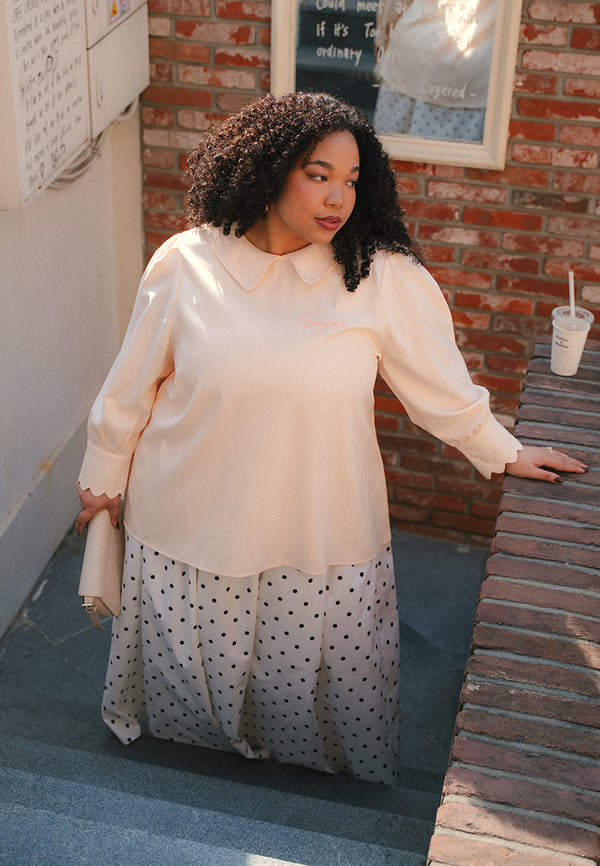 Bancroft Peter Pan Collar Embroidery Blouse