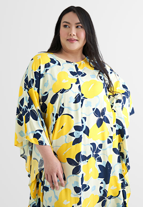 Bathia Cotton Rayon Lounge Caftan Dress