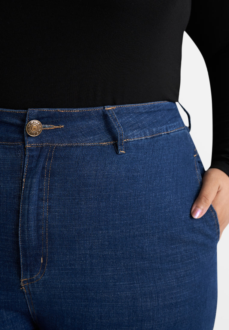 Beatrix High Waisted Mom Jeans - Blue – Mis Claire