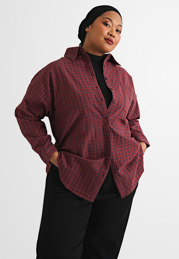 Binx Varsity Long Checkered Shirt
