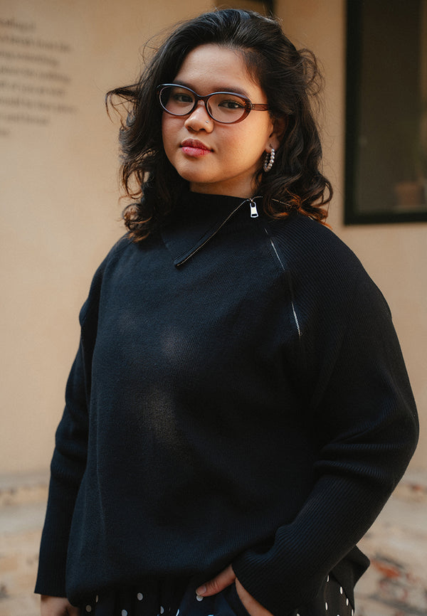 Brisa Side Zip Collar Knit Jumper