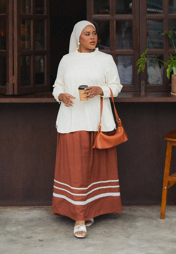 Caramia White Lace Trim Skirt