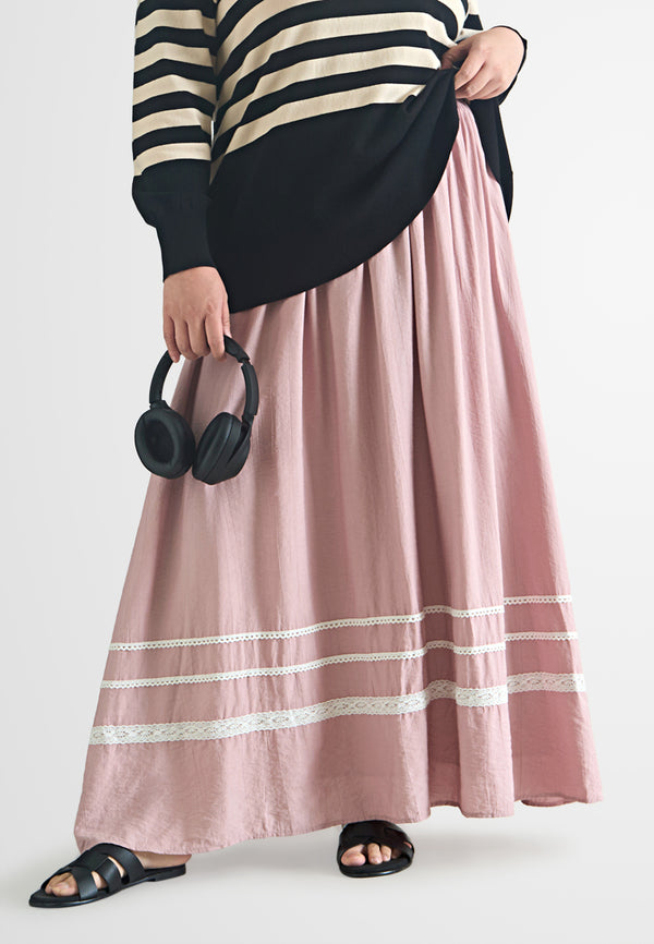 Caramia White Lace Trim Skirt