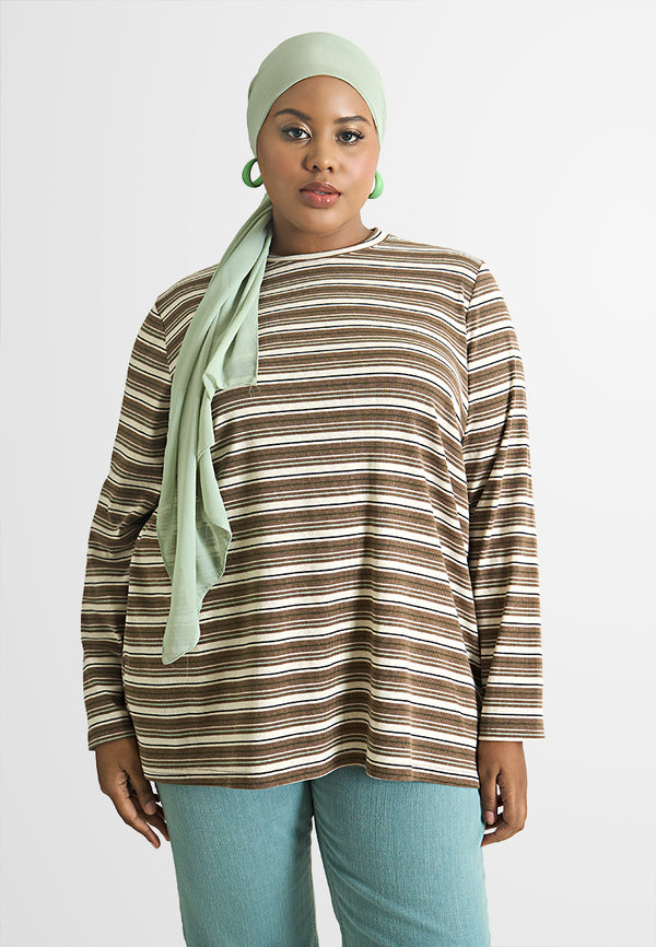 Carson Long Sleeve Striped Knit Tee