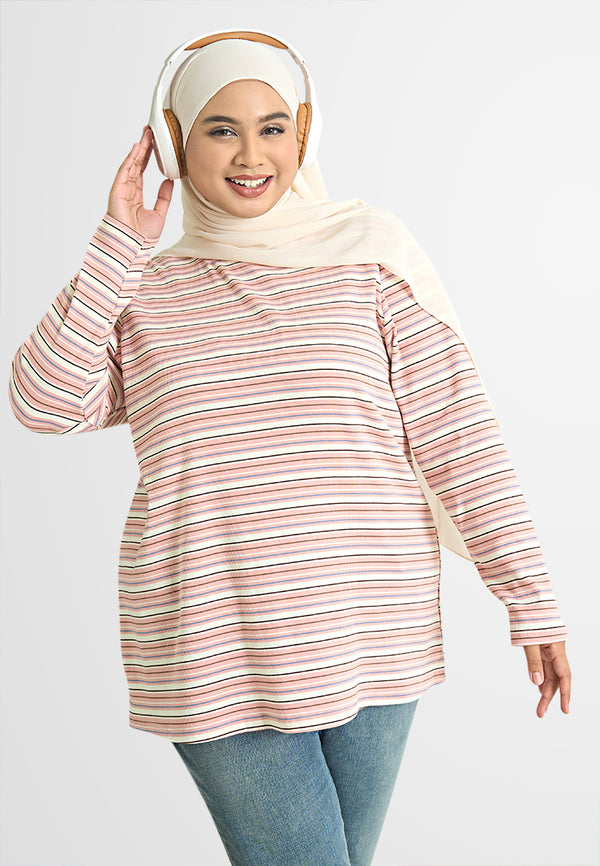 Carson Long Sleeve Striped Knit Tee