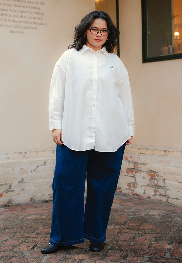 Cascade Embroidery Drop Shoulder Shirt