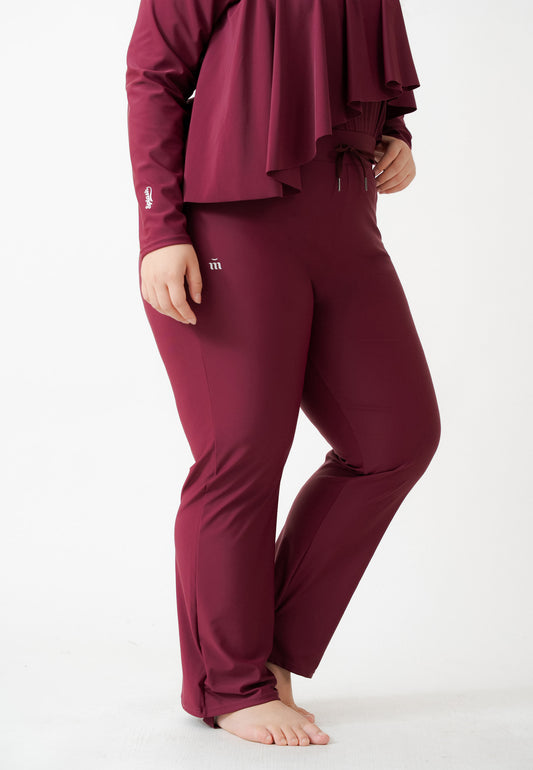Cruz Bootcut Stirrup Swim Pants - Maroon