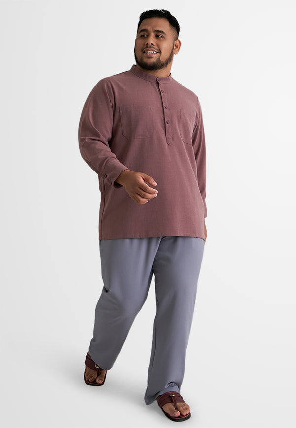 Damar Men's Mandarin Collar Half Button Shirt