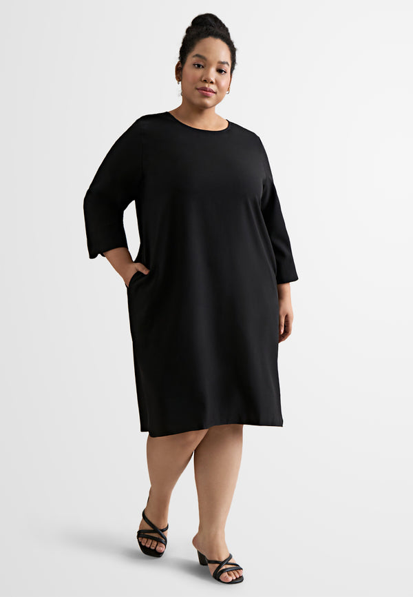 Daria Elegant Quarter Sleeve Shift Dress