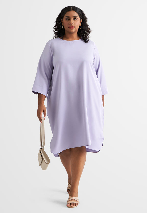 Daria Elegant Quarter Sleeve Shift Dress