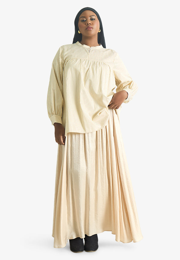 Drusilla Long Sleeve Woven Stripe Top