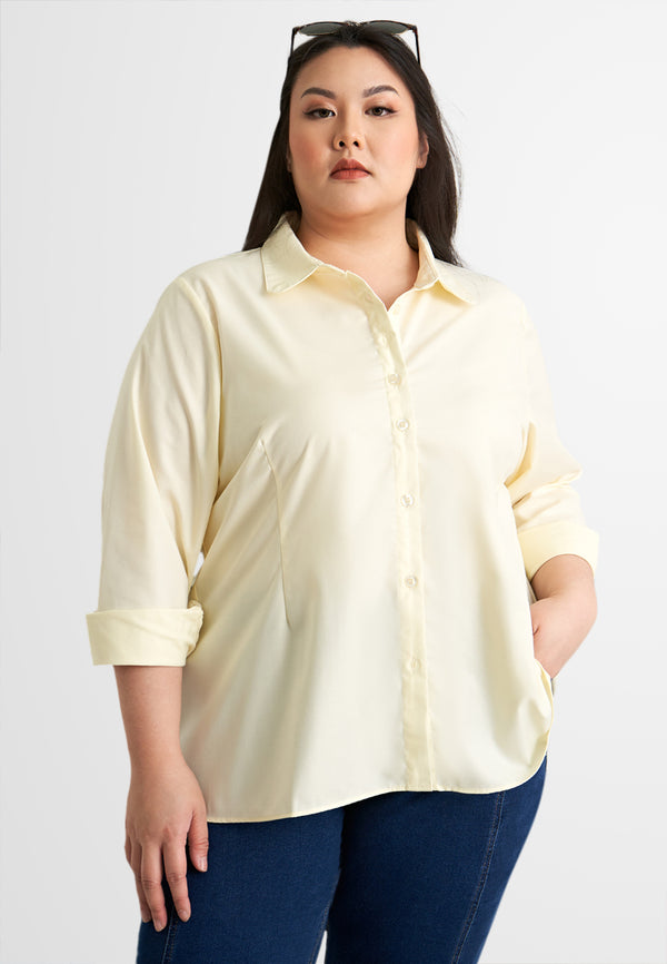 Edith Elegant Waist Pintuck Shirt