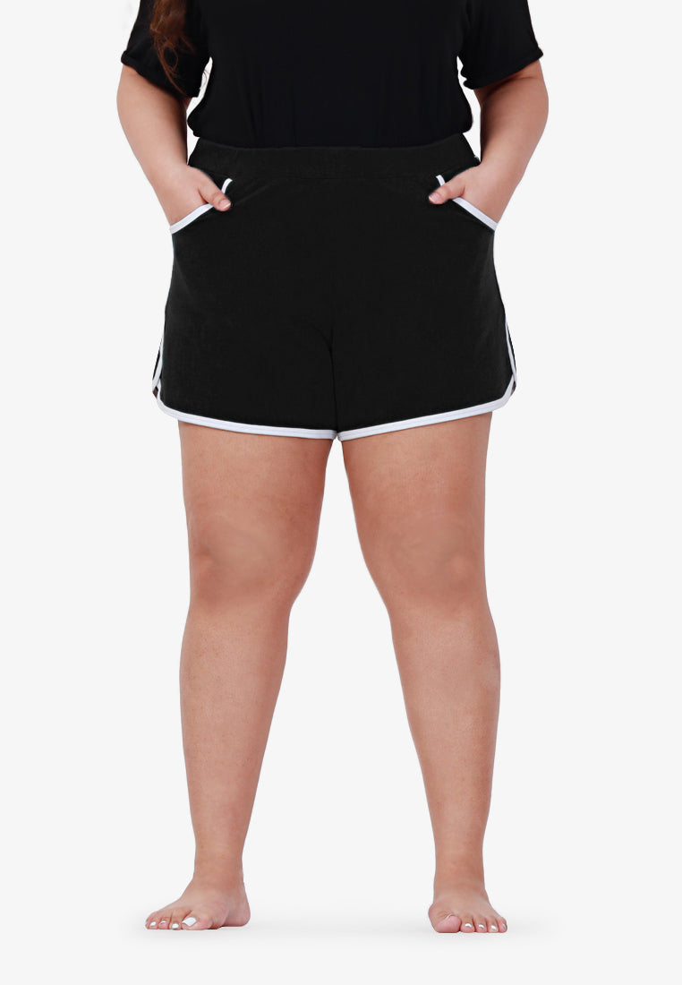 Fonda Plus Size Retro Shorts - Black