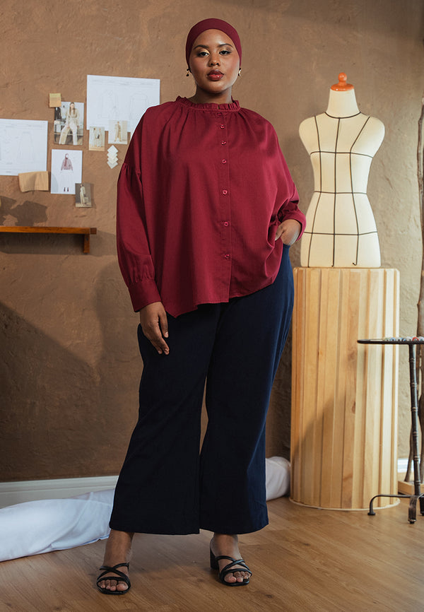 Francis Frill Neckline Oversized Shirt