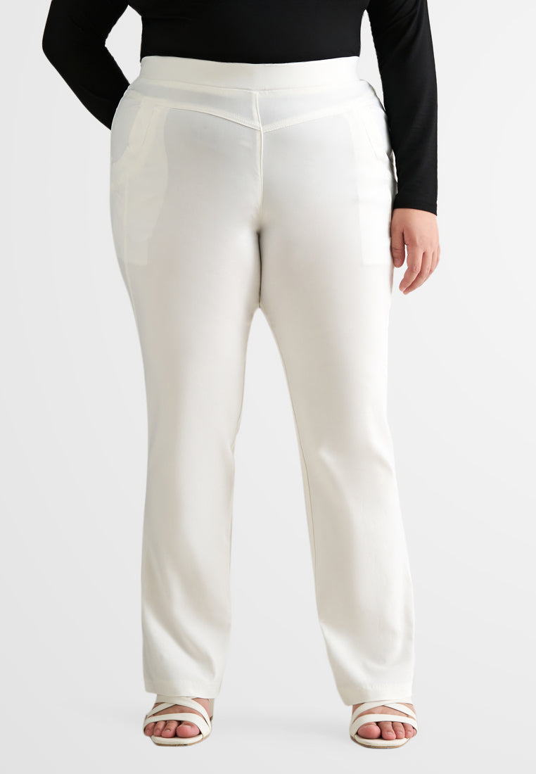 Gracie FLEXI Straight Cut Pants - White