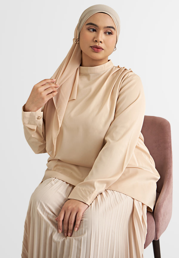 Hafsa High Neck Satin Blouse