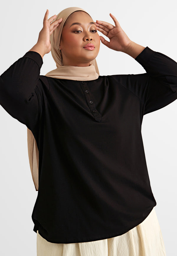 Hermosa EVERYDAY Henley Long Sleeve Tee (214202)