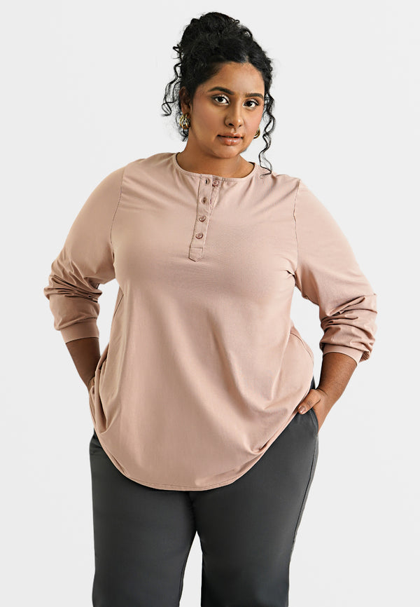 Hermosa EVERYDAY Henley Long Sleeve Tee (214202)