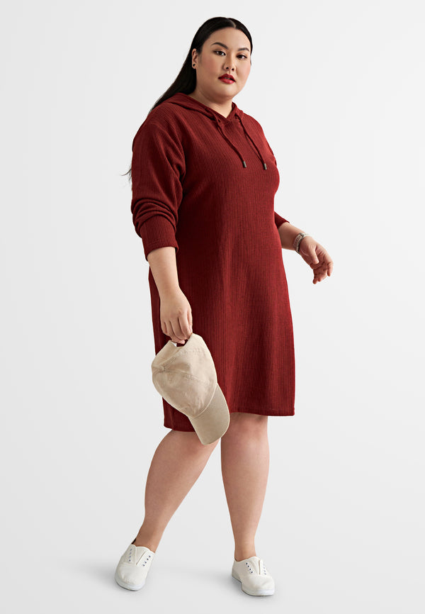 Hettie Waffle Casual Hoodie Dress