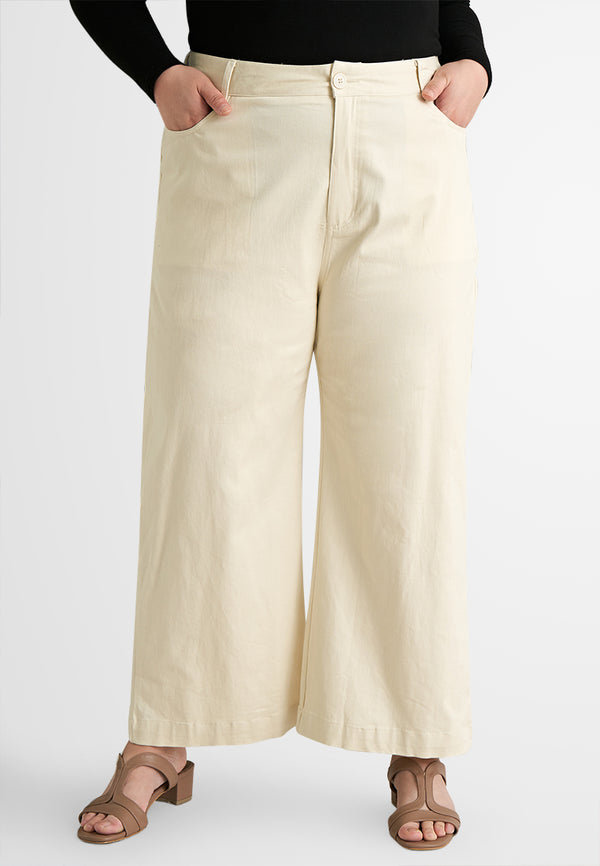 Jazz Soft Stretch Wide Leg Khaki Pants (904202)