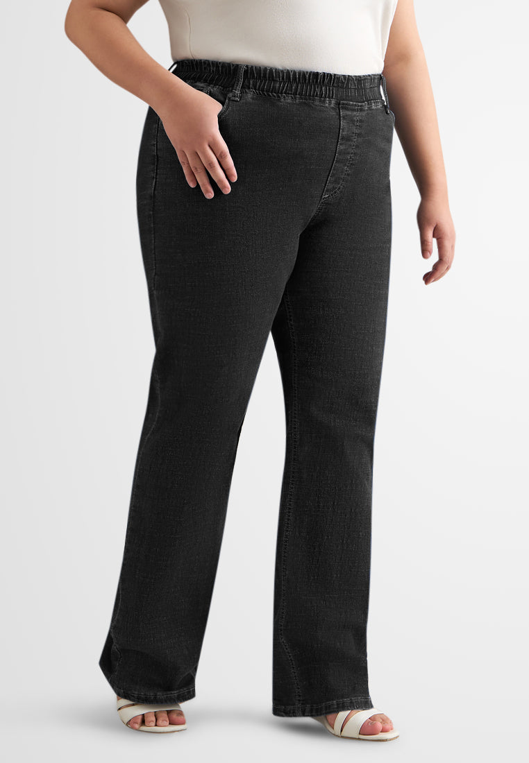 Jenelle Ultra Stretch Straight Cut Jeans - Black