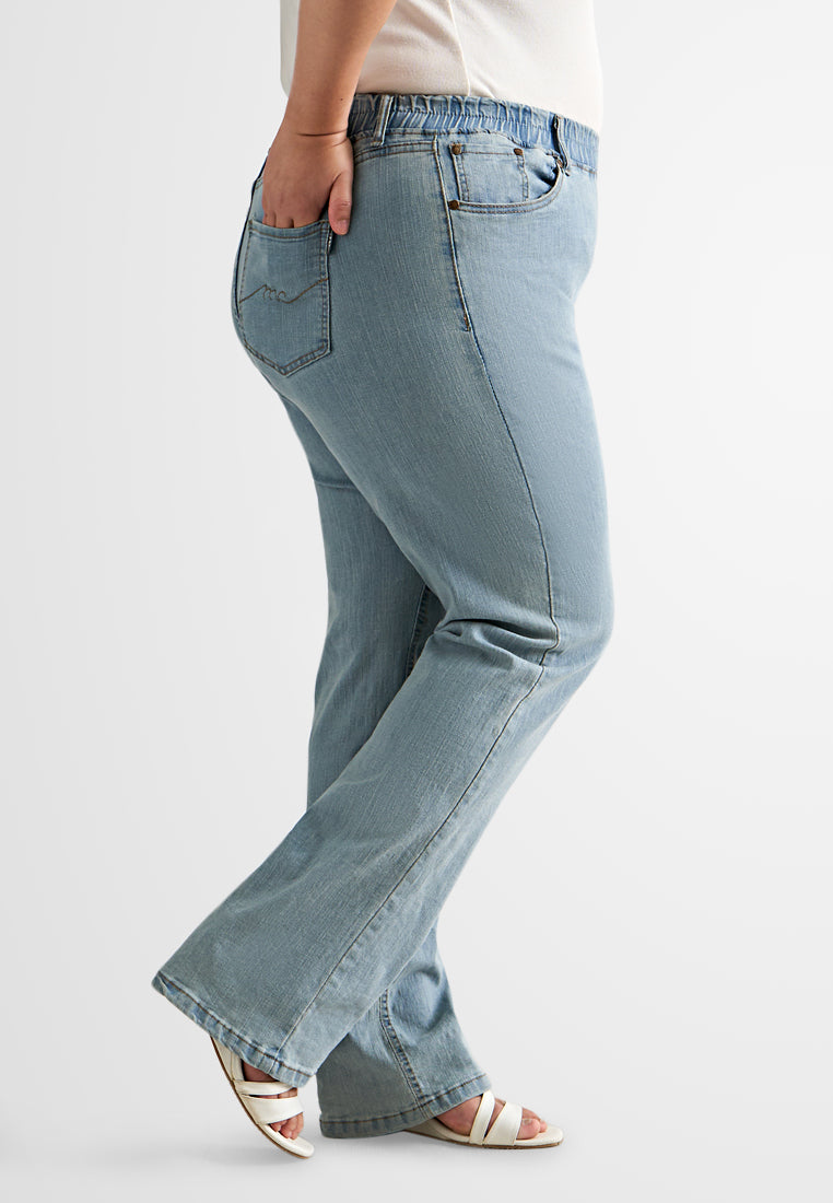 Jenelle Ultra Stretch Straight Cut Jeans - Light Blue