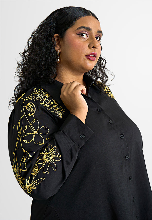 Jiya Embroidery Long Sleeve Shirt