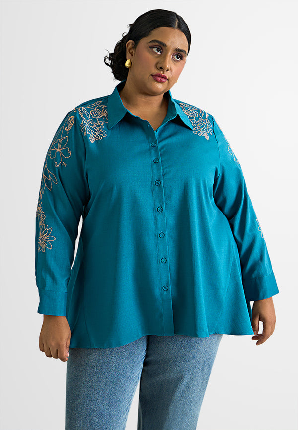 Jiya Embroidery Long Sleeve Shirt