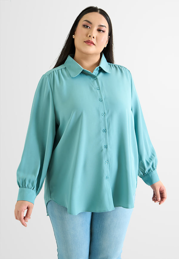 Julie Basic Flowy Crepe Shirt