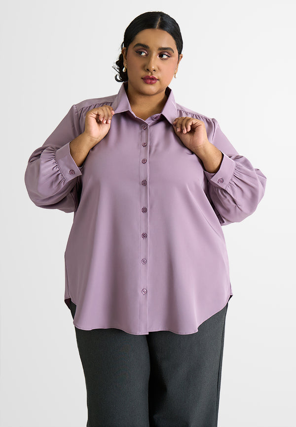 Julie Basic Flowy Crepe Shirt