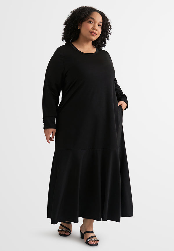 Kimora Elegant Stretchable Ribbed Long Dress