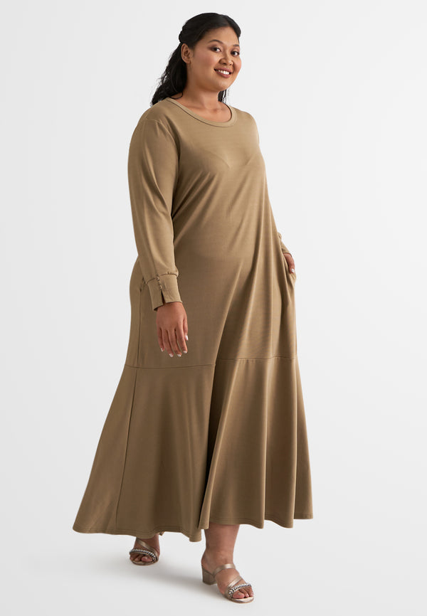 Kimora Elegant Stretchable Ribbed Long Dress