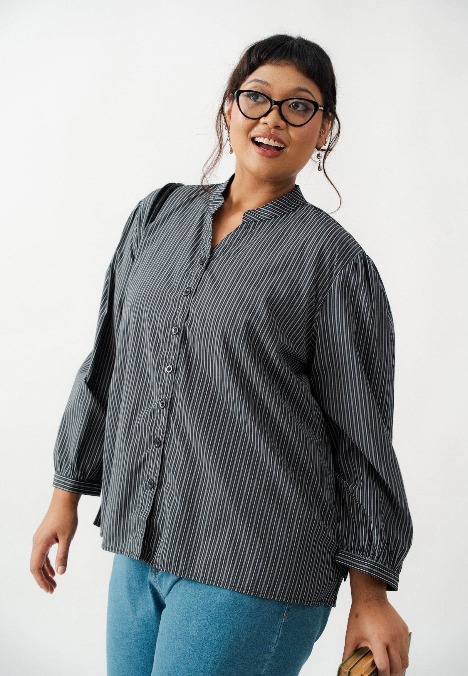 Libby Stand Collar Long Sleeves Shirt – Mis Claire
