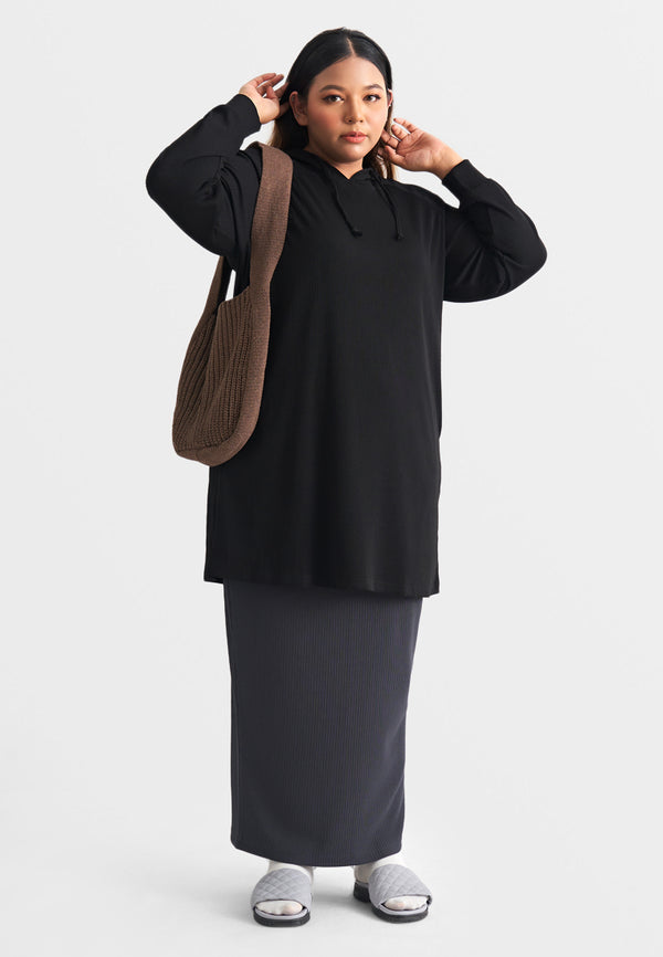 Loni Ribbed Long Hoodie