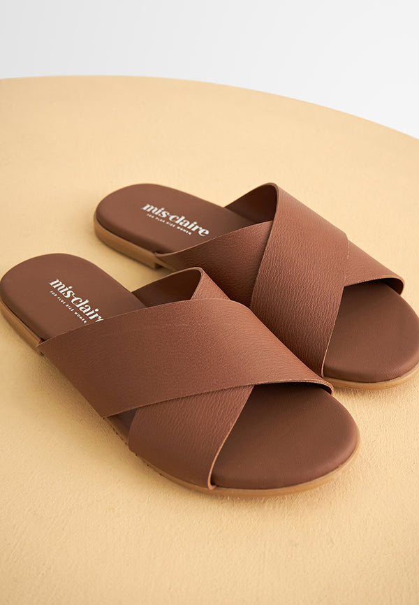 Lorenzo Criss Cross Flat Sandals