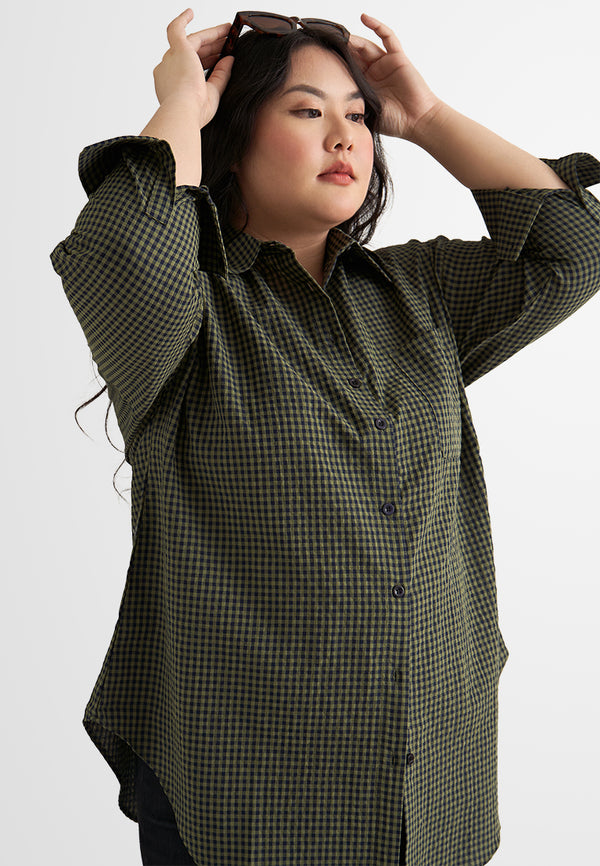 Madeline Gingham Classic Long Sleeve Shirt