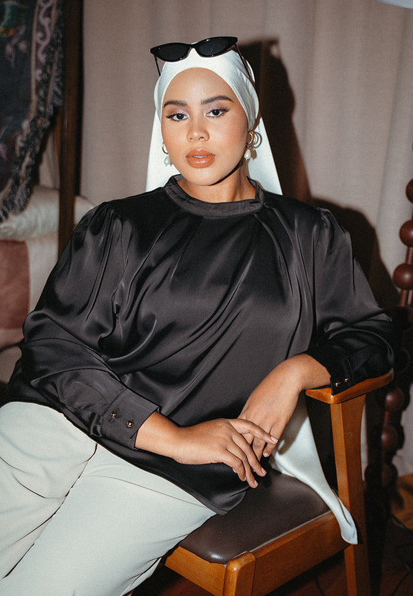 Mika Satin High Neck Blouse