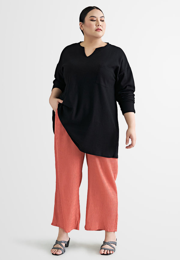 Miki Textured Waffle Minimalist Top