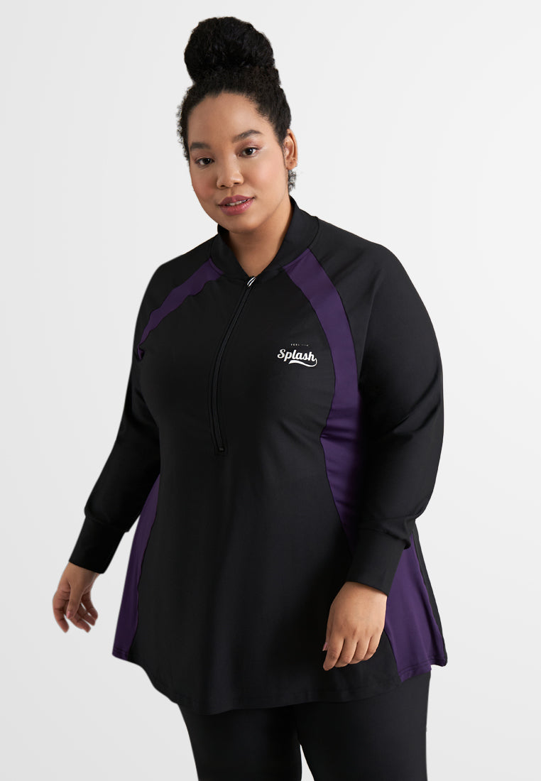 Moana Plus Size Swimming Suit Set - Purple