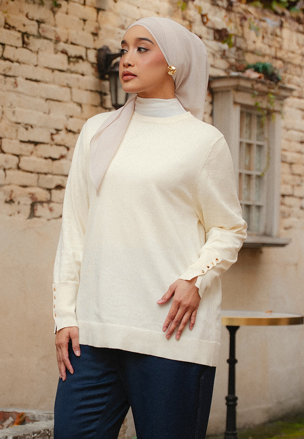 Nola Gold Button Knit Top