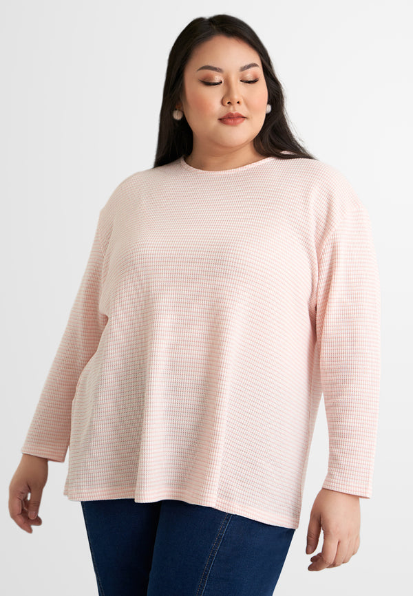 Novella Stripe Long Sleeve Ribbed Top